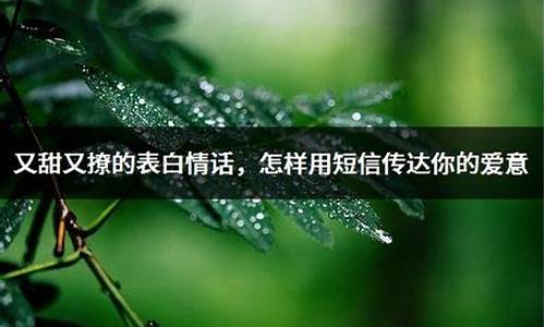 又甜又撩的表白情话_又甜又撩的表白情话简短